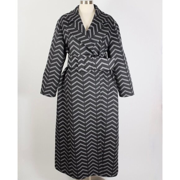 New Giorgio Armani Black Label ICONS coat 46 US 10 jacket full length gray black - Picture 1 of 14